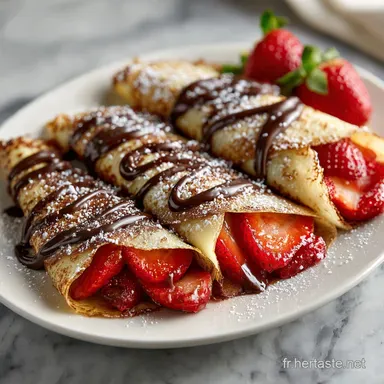 Cr&ecirc;pes Chocolat et Fraises pour 14 Portions
