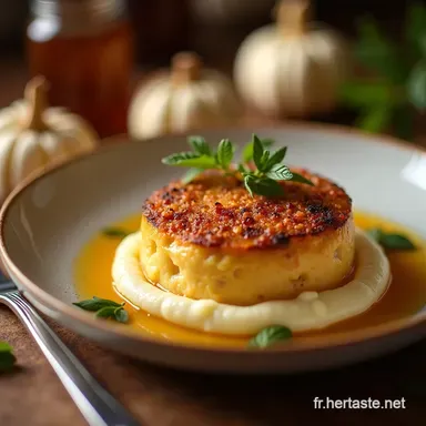 Recette Facile Crumble de Potimarron et Palet de Ch&egrave;vre Frais Fiche recette