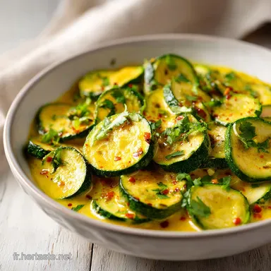 Curry de Courgettes au Lait de Coco : Recette V&eacute;g&eacute;tarienne en 20 Min Fiche recette