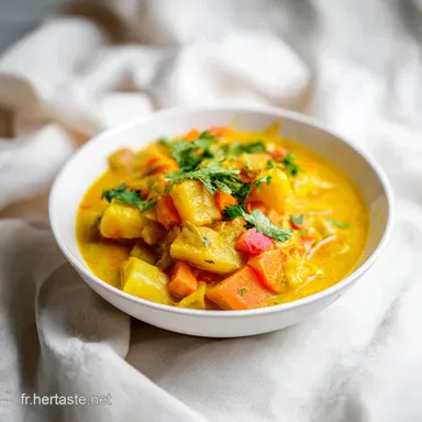 Curry de L&eacute;gumes Indien au Lait de Coco Fiche recette