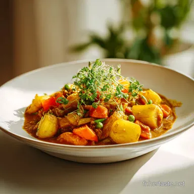 Plat Complet Curry de L&eacute;gumes R&eacute;confortant (4 Portions) Fiche recette