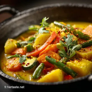 Curry aux l&eacute;gumes et coco express recette vegan facile et saine Fiche recette