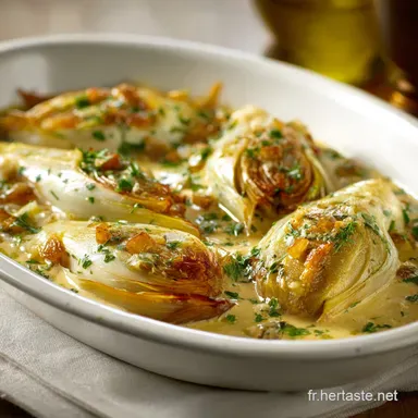 Endives Braisées à la Sauce Moutarde : La recette facile pour une texture fondante. Fiche recette