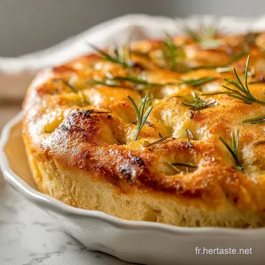 Focaccia G&eacute;noise au Romarin Facile pour 6 Portions