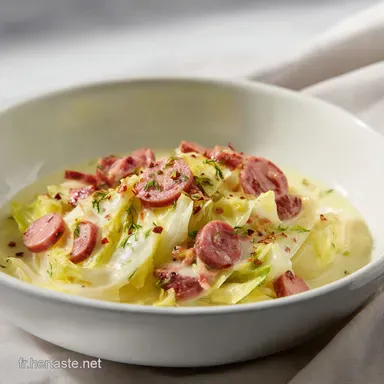 Fondue d'Endives aux Saucisses Fum&eacute;es pour 4 Personnes Fiche recette