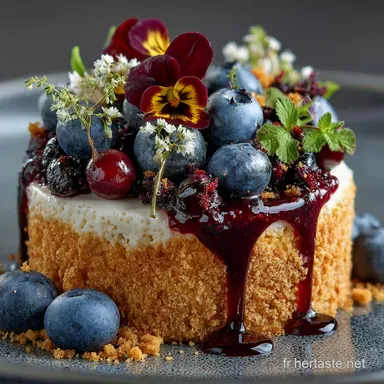 G&acirc;teau de Ma&iuml;s aux Bleuets Le Moelleux Dor&eacute; Facile Fiche recette