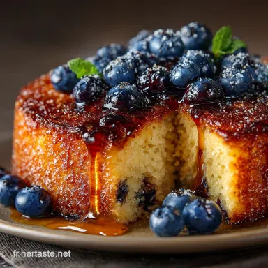 G&acirc;teau de Ma&iuml;s aux Bleuets Le Moelleux Dor&eacute; Facile