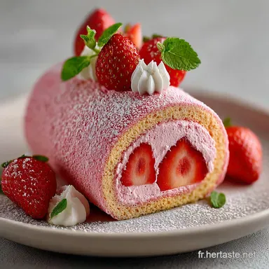 G&acirc;teau Roul&eacute; L&eacute;ger aux Fraises : Le Biscuit A&eacute;rien de Printemps Fiche recette
