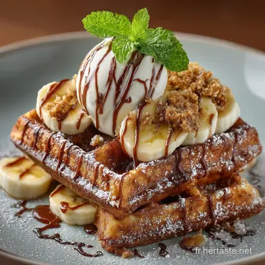 Gaufre &agrave; la banane saine et Avoine Croustillantes et Sans Sucre Ajout&eacute; Fiche recette