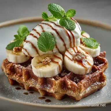 Gaufre &agrave; la banane saine et Avoine Croustillantes et Sans Sucre Ajout&eacute;