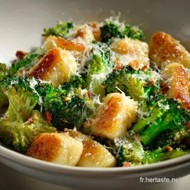 Gnocchis aux brocolis et parmesan l&eacute;gers le secret du beurre noisette