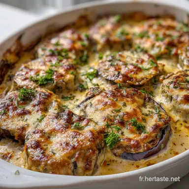 Gratin dAubergine Viande Hach&eacute;e : Recette Fa&ccedil;on Moussaka L&eacute;g&egrave;re Fiche recette