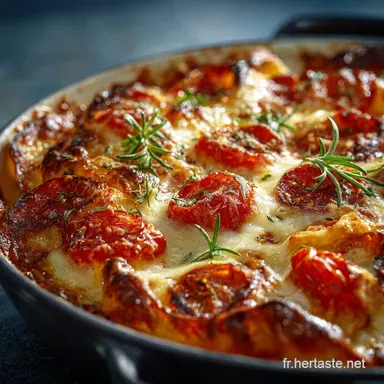 Gratin de P&acirc;tes Fa&ccedil;on Pizza Recette Familiale et R&eacute;confort Maximum Fiche recette