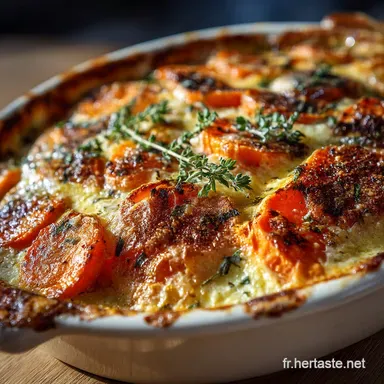 Gratin de Carottes Léger Béchamel Light Onctueuse Muscade et Comté Fiche recette