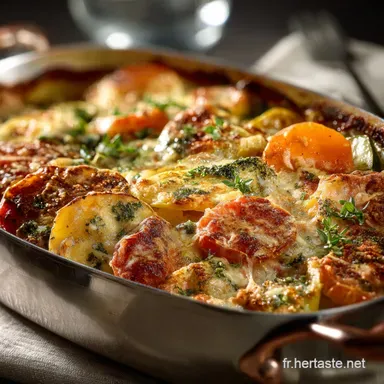 Gratin l&eacute;ger aux l&eacute;gumes et au Thon : Recette WW facile et minceur Fiche recette