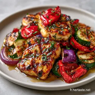 Halloumi Aux L&eacute;gumes R&ocirc;tis en 40 Minutes Fiche recette