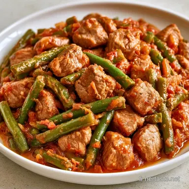 Haricots Verts Sauce Tomate &agrave; l'Agneau Fiche recette