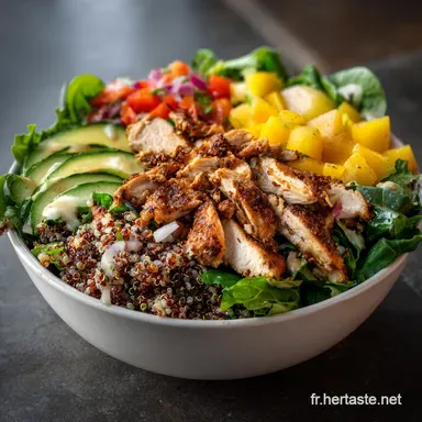 Id&eacute;e Salade Compos&eacute;e Poulet Paprika en 25 Min Fiche recette