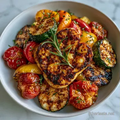 L&eacute;gumes Halloumi Au Four pour 4 Portions Fiche recette