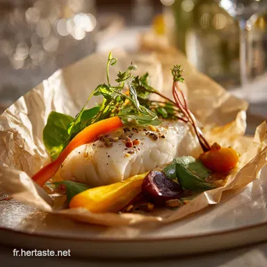 Menus L&eacute;gers Cabillaud en Papillote &Eacute;quilibr&eacute; et Gourmand Fiche recette