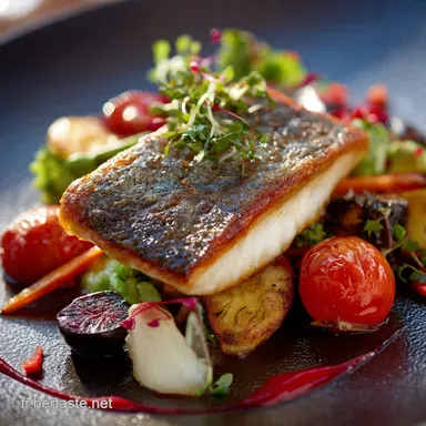 Menus L&eacute;gers Poisson R&ocirc;ti L&eacute;gumes Printaniers Facile et Saine Fiche recette