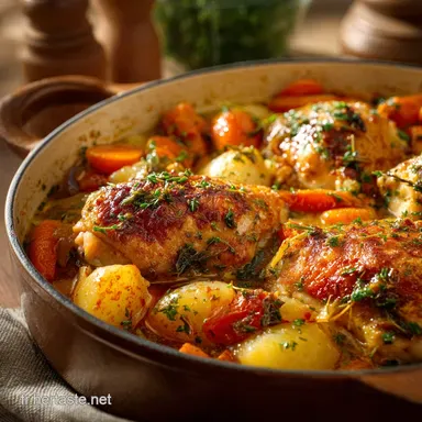 Mijot de Poulet aux L&eacute;gumes Recette Facile et Fondante &agrave; la Fran&ccedil;aise Fiche recette