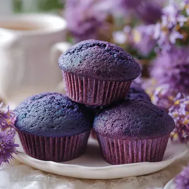 Recette de Muffin au Velours Violet Une Douce Tentation : Ready in 35 Minutes Fiche recette