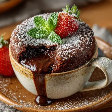 Mug Cake au Chocolat Coulant Facile La Recette Minute Moins de 5 Min Fiche recette
