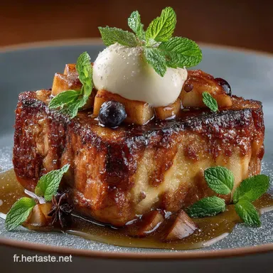 Pain Perdu Moelleux aux Pommes Caram&eacute;lis&eacute;es et Cannelle Fiche recette