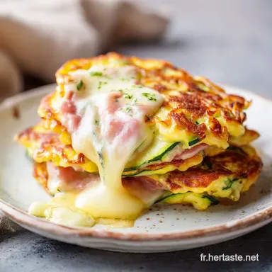 Pancakes Courgette Ch&egrave;vre Jambon pour 4 Fiche recette