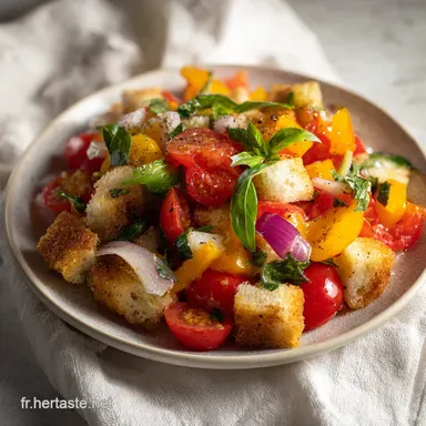 Panzanella Salade Italienne pour 4 Portions - Recette en 35 Minutes Fiche recette
