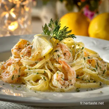 P&acirc;tes &agrave; la sauce aux crevettes et au citron : D&icirc;ner Chic en 30 Min