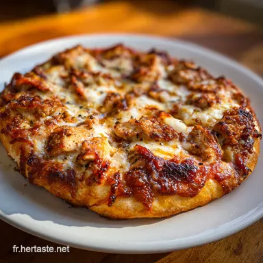 Pizza au Poulet Cr&egrave;me Fra&icirc;che pour 3