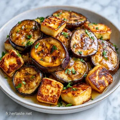 Po&ecirc;l&eacute;e Aubergine Halloumi en 40 Minutes Fiche recette