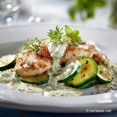 Po&ecirc;l&eacute;e Poulet Courgette et Cr&egrave;me : La Recette Facile et Rapide Fiche recette