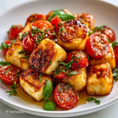 Po&ecirc;l&eacute;e Tomates Halloumi en 20 Minutes Fiche recette
