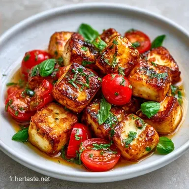 Po&ecirc;l&eacute;e Tomates Halloumi en 20 Minutes
