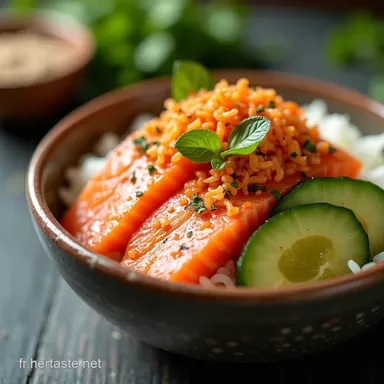 Recette Facile de Poke Bowl au Saumon Fum&eacute; Maison Sauce Agrumes