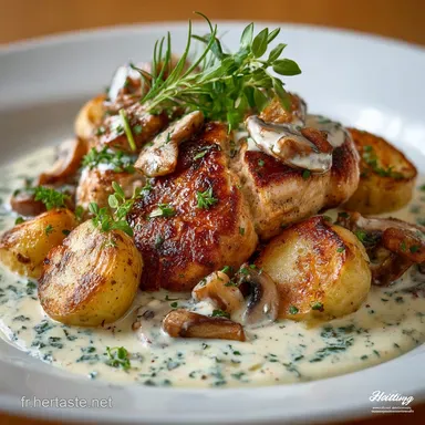 Poulet et Champignon &agrave; la Cr&egrave;me La Recette Classique Fa&ccedil;on Bistrot 45 min