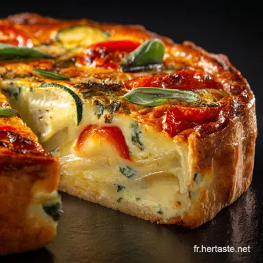 Quiche aux l&eacute;gumes et fromage Recette de chef au Gruy&egrave;re fondant Fiche recette