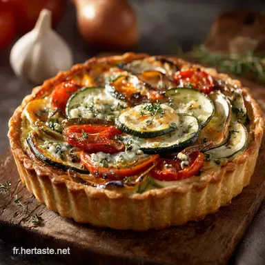 Quiche aux l&eacute;gumes et fromage Recette de chef au Gruy&egrave;re fondant