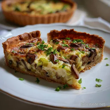 Quiche Poireaux Champignons Sans P&acirc;te : Recette Facile Cr&eacute;meuse Fiche recette