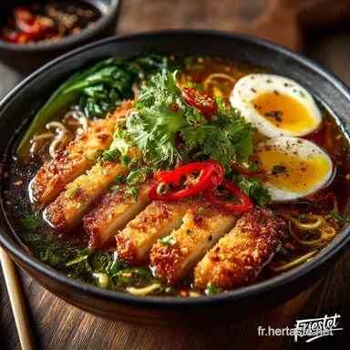 Ramen au Poulet Croustillant Katsu Le secret du bouillon Umami parfait Fiche recette