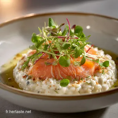 Risotto L&eacute;ger au Saumon Frais et Boursin, Recette cr&eacute;meuse et rapide. Fiche recette