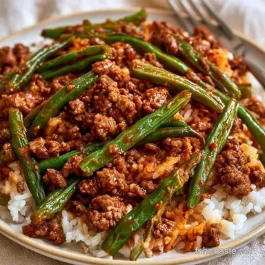 Riz Viande Hach&eacute;e Haricots pour 4 Personnes Fiche recette