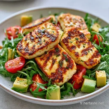 Salade au Halloumi pour 4 Personnes Fiche recette