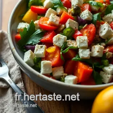 Salade d'&eacute;t&eacute; Color&eacute;e : Un M&eacute;lange Frais de L&eacute;gumes et Feta Fiche recette