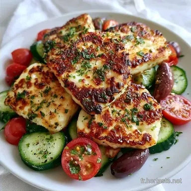 Salade Grecque Au Halloumi en 25 Minutes