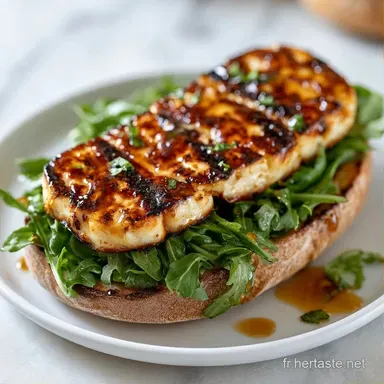 Sandwich Au Halloumi Po&ecirc;l&eacute; au Miel Fiche recette