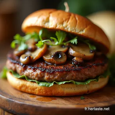 Recette Simple et Rapide Sandwich Steak Champignons Mon Déj Gourmand Fiche recette